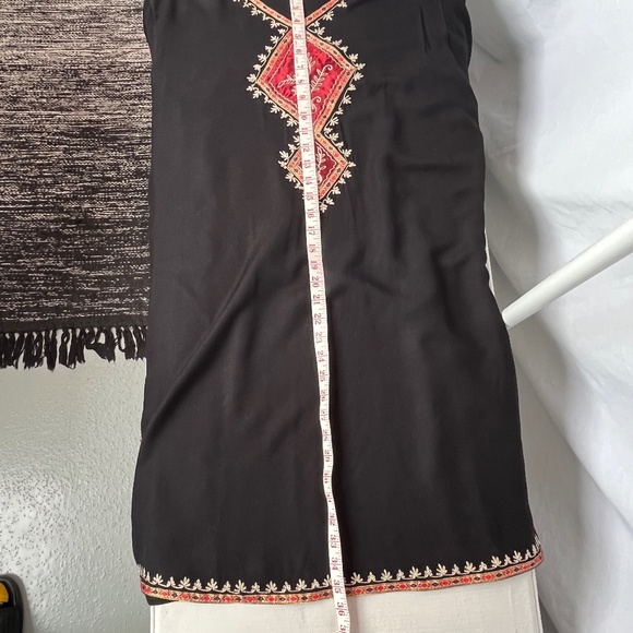 Tunic/dress, or beach/pool cover-up, black, viscose/cotton, XL. - Picture 8 of 15